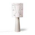 hk living abat jour pour lampe de table visages lin blanc ecru