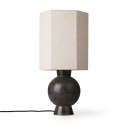 hk living abat jour hexagonal pour lampe a poser lin beige