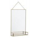 nordal miroir retro metal dore avec tablette