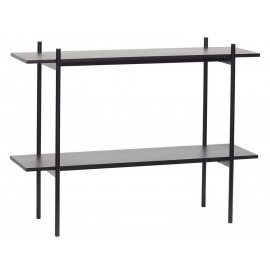 Etagere a poser epuree 2 niveaux metal bois noir Hubsch