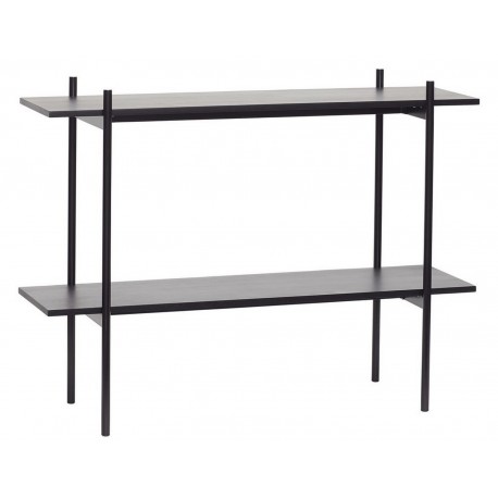 Etagere a poser epuree 2 niveaux metal bois noir Hubsch