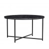 hubsch table basse ronde verre noir marbre metal noir 021118