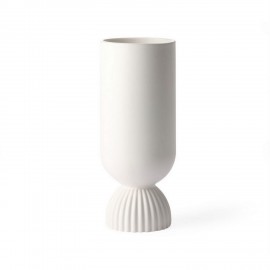Vase blanc strié céramique style grec HK Living