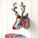 Miho Cabeza de ciervo decorativa de pared Roe Flower Blow-Up