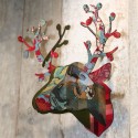 Miho Miho Cabeza de ciervo decorativa de pared Foliage 