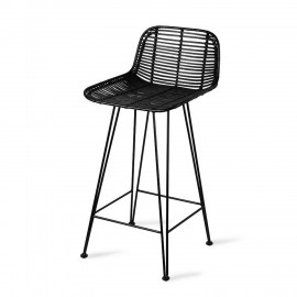 HKliving Metall-Rattan-Barhocker