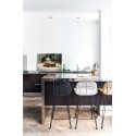 Tabouret de bar design rotin métal HK Living noir