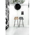 tabouret de bar design rotin noir metal hk living