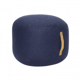 hubsch pouf rond laine bleu 700808