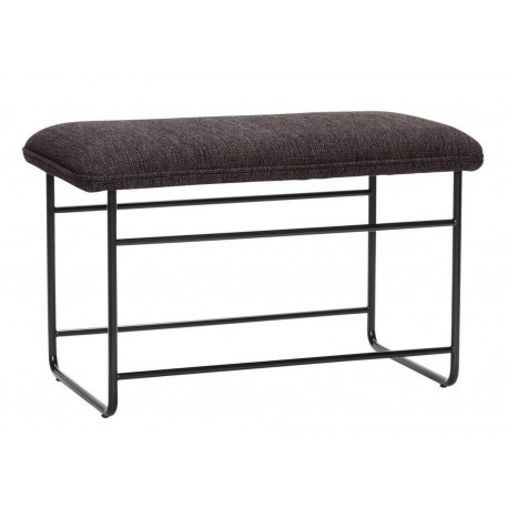 Petit banc design métal tissu noir Hübsch