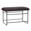 Petit banc design métal tissu noir Hübsch