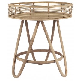 Table basse d'appoint ronde rotin naturel tressé IB Laursen