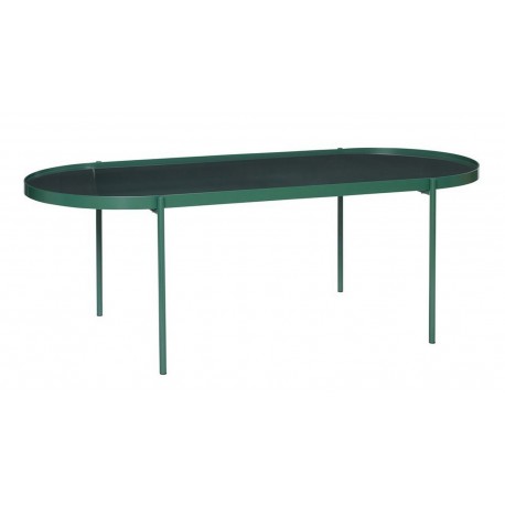 hubsch table basse ovale epuree metal vert 930801