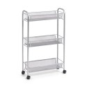 etagere a roulettes etroite rangement 3 etages metal grillage zeller