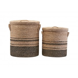 house doctor panier a linge couvercle jonc de mer jute naturel marron