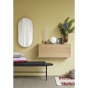 hubsch miroir mural ovale cadre bois de bambou  style scandinave