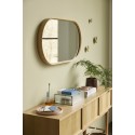 hubsch miroir mural ovale cadre bois de bambou  style scandinave