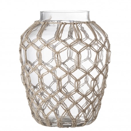 bloomingville vase verre habille de cordage jute naturel