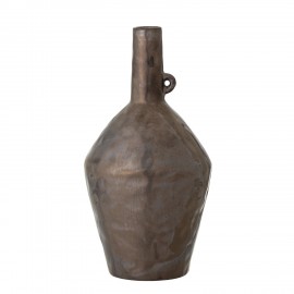 bloomingville vase gres style grec ancien brun metalise mias
