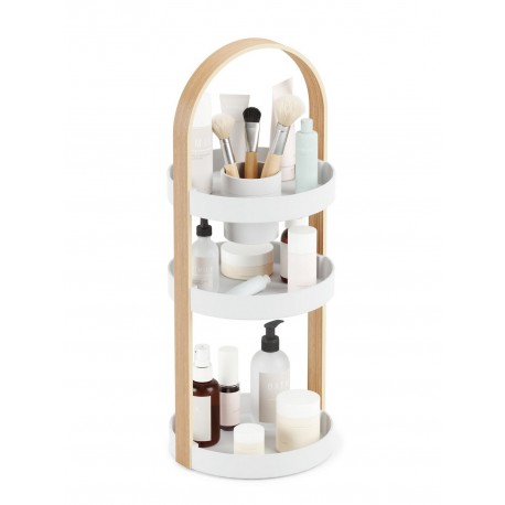 umbra etagere rangment cosmetiques salle de bains bellwood blanc