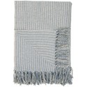 ib laursen plaid coton raye bleu clair franges style bord de mer