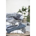 ib laursen plaid coton raye bleu clair franges style bord de mer