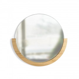 Miroir déco rond bois de frêne umbra mira 