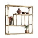 madam stoltz etagere murale carree rustique bois bambou