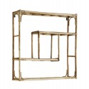 madam stoltz etagere murale carree rustique bois bambou