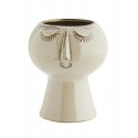 madam stoltz face cache pot vase forme de tete visage gres beige