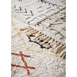 madam stoltz tapis de bain ou descente de lit tufte motif ethnique vert