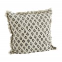 madam stoltz housse de coussin coton motif imprime blanc gris noir