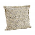 madam stoltz coussin imprime delicat fleurs estivale beige jaune