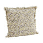 madam stoltz coussin imprime delicat fleurs estivale beige jaune