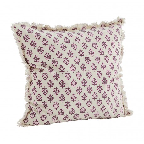 madam stoltz grande housse de coussin imprime rose fuschsia blanc