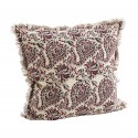 madam stoltz housse coussin coton grands motifs indien rose beige gris