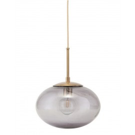Suspension ovale verre gris laiton House Doctor Opal