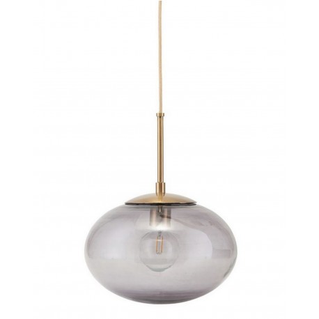 Suspension ovale verre gris laiton House Doctor Opal