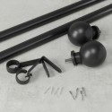 umbra tringle a rideaux noire metal extensible boule bolas