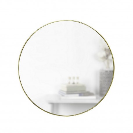 umbra hubba tres grand miroir mural rond cadre laiton 1012715-104