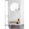 Grand miroir mural rond cadre laiton Umbra Hubba