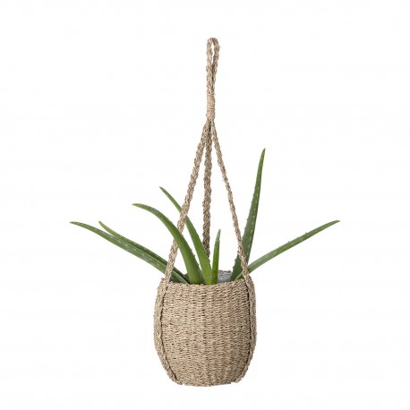 bloomingville porte plante cache pot suspendu jonc de mer naturel rockie