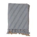 bloomingville plaid couverture double face raye brun gris bleu paw