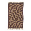 bloomingville tapis coton colore mauve violet orange motif zebre izza