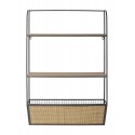 bloomingville etagere murale fine etroite metal rotin bois