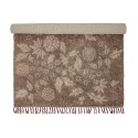 bloomingville tapis coton moelleux motif fleuri brun marron franges