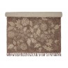 bloomingville tapis coton moelleux motif fleuri brun marron franges