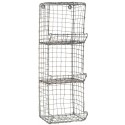 ib laursen etagere murale metal grillage gris vintage 3 paniers