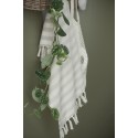 ib laursen serviette hammam rayures gris clair blanc coton franges 50 x 100 cm