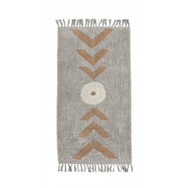 madam stoltz tapis chambre moelleux coton gris motif geometrique